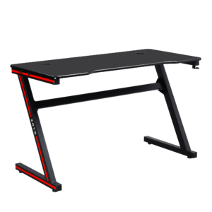 Herný stôl/počítačový stôl, čierna/červená, MACKENZIE 120cm