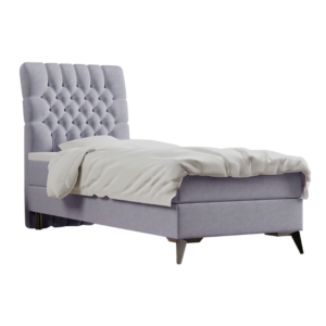 Boxspringová posteľ, jednolôžko, sivá, 90×200, ľavá, BARY