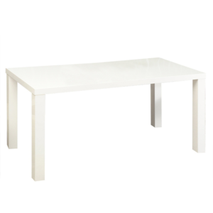Jedálenský stôl, biela vysoký lesk HG, 140×80 cm, ASPER NEW TYP 3