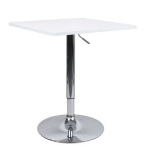 Barový stôl s nastaviteľnou výškou, biela, 60×70-91 cm, FLORIAN 2 NEW