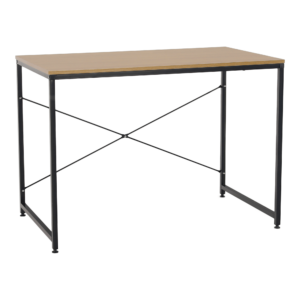 Písací stôl, dub/čierna, 100×60 cm, MELLORA