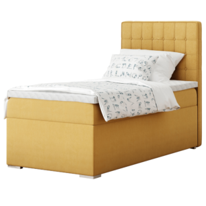 Boxspringová posteľ, jednolôžko, horčicová, 90×200, pravá, TERY