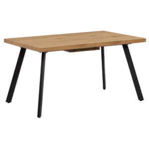 Jedálenský stôl, rozkladací, dub/kov, 140-180×80 cm, AKAIKO