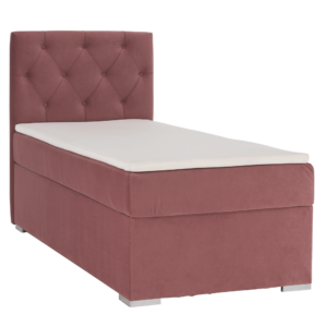 Boxspringová posteľ, jednolôžko, staroružová, 90×200, ľavá, ESHLY