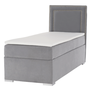 Boxspringová posteľ, jednolôžko, svetlosivá, 80×200, pravá, BILY