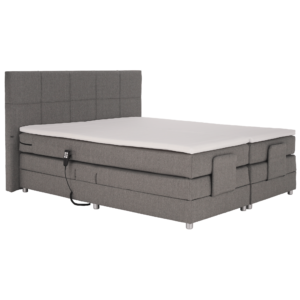 Elektrická polohovacia posteľ, boxspring, sivá, 160×200, MURKO NEW